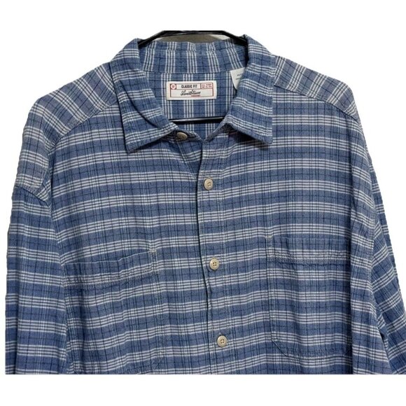 Levi Strauss Mens Blue Plaid Long Sleeve Button Down Classic Fit Shirt - Picture 1 of 6
